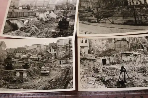 sechs tolle alte Fotos - Großbaustelle Neubau Dramburg & Hertwig Lübeck 1956