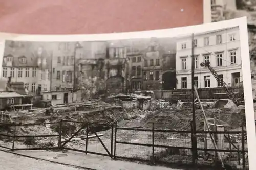 sechs tolle alte Fotos - Großbaustelle Neubau Dramburg & Hertwig Lübeck 1956