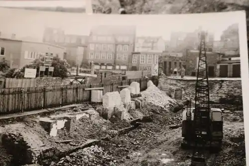 sechs tolle alte Fotos - Großbaustelle Neubau Dramburg & Hertwig Lübeck 1956