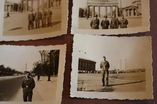 vier tolle alte Fotos - Soldaten Luftwaffe in Berlin - Brandenburger Tor usw.