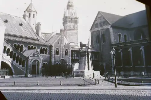 tolles altes Glasnegativ -  Burg Dankwarderode Braunschweig - 20-30er Jahre