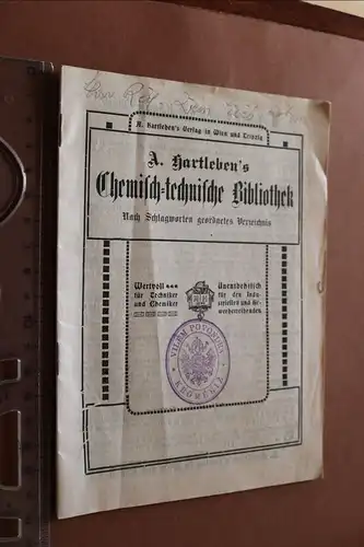 altes Heftchen - A. Hartleben´s Chemisch-technische Bibliothek 1909