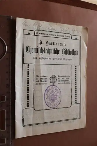 altes Heftchen - A. Hartleben´s Chemisch-technische Bibliothek 1909 