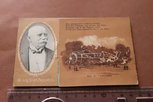 alte Drucksache - Klappkarte  Zeppelin  Portrait Dr. Ing. Graf Zeppelin - selten