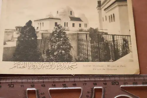 zwei  alte Karten Tunis Institut Musulman Mosquee de Paris  20-30er Jahre ?
