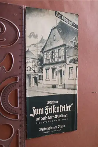 tolles altes Werbeprospekt - Zum Felsenkeller -  Rüdesheim am Rhein  30-40er Jah