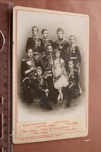 tolles altes Kabinettfoto - die kaiserliche Familie - Wilhelm II
