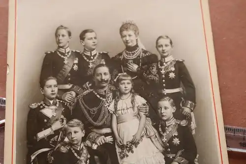 tolles altes Kabinettfoto - die kaiserliche Familie - Wilhelm II