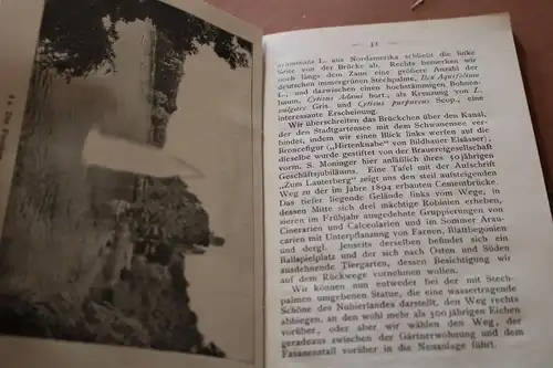 tolles altes Buch - Führer durch den Stadtgarten zu Karlsruhe 1916 - Ries 