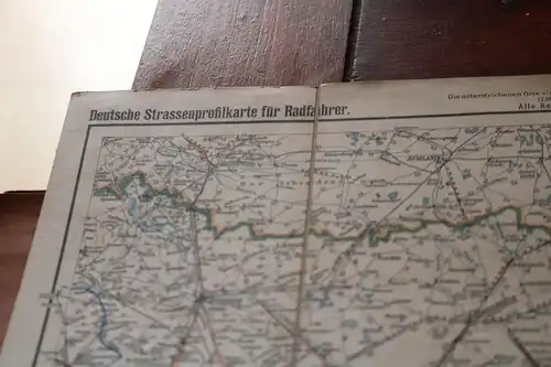 tolle alte Strassenprofilkarte für Radfahrer Nr. 43  Raum Dresden 20-40r Jahre ?