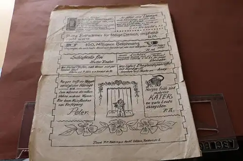 tolle alte Vermählungs-Zeitung - Metternich 1923 - Hochzeitsfeier Reuter/Acht 