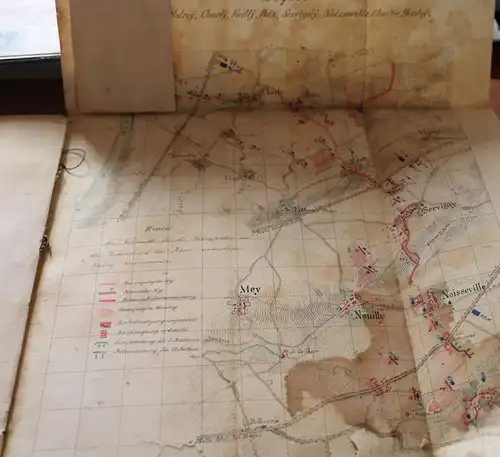 altes militärisches Dokument ?? Metz 1881- Pio.Batl. 16 , Karte Failly
