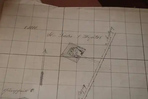 altes militärisches Dokument ?? Metz 1886 - St. Ladre Hospital ? Hauptmann Runge