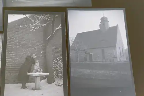 sieben tolle alte Negative vers . Gebäude,, Kirche . 30-40er Jahre - Ort ???