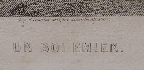 toller alter Stich - Druck - Un Bohémien  - Gavarni  1850-1860 ??