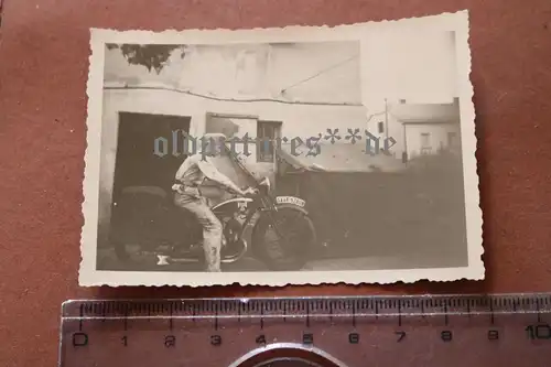 tolles altes Foto Soldat mit Oldtimer Motorrad Terrot - Saar Kennzeichen 1939/40