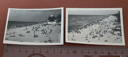 zwei tolle alte Fotos - Strand Ostsee  50-70er Jahre ?