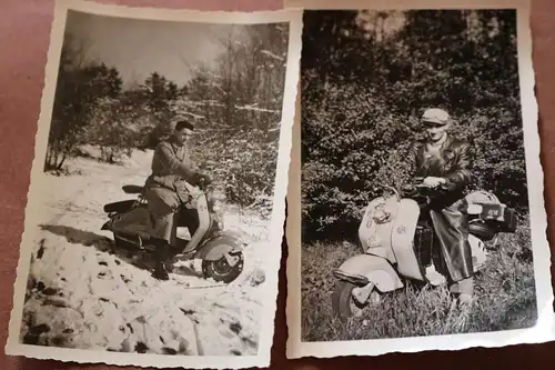 zwei tolle alte Fotos und sechs Negative - Oldtimer Motorroller 50-60er Jahre