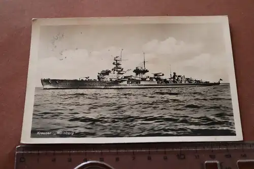 tolle alte Karte -  Kreuzer Nürnberg  1940 