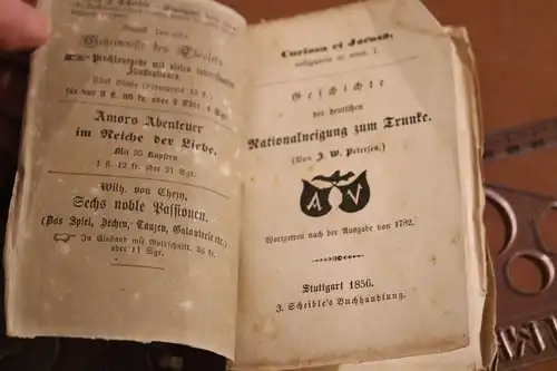 sehr altes Buch - Geschichte der deutschen Nationalneigung zum Trunke 1856