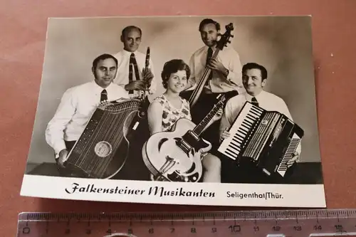 tolle alte Karte- Falkenheimer Musikanten - Seligenthal Thüringen signiert 1976