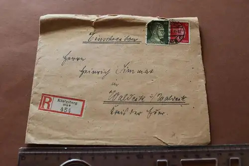 alter Briefumschlag Einschreiben Königsberg  1943