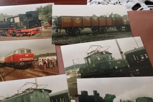 13 tolle Farbfotos - Dampfloks, Waggons usw . 1987 Museum ?