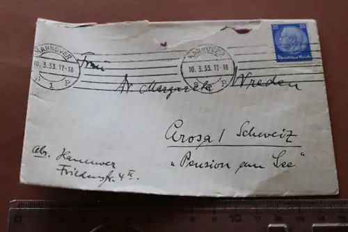 toller alter Briefumschlag mit Werbemarke der HAPAG Hamburg-Amerika Linie 1933