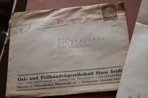 toller alter Briefumschlag mit Inhalt Oel- u. Fetthandelgese. Hans Seidl München