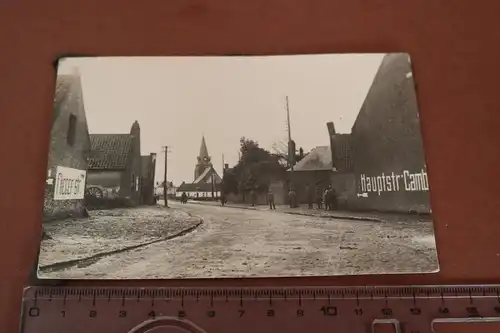 altes Foto  Strasse durch Ort - Schriftzug Hauptstr. Camb.... Frankreich