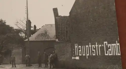 altes Foto  Strasse durch Ort - Schriftzug Hauptstr. Camb.... Frankreich