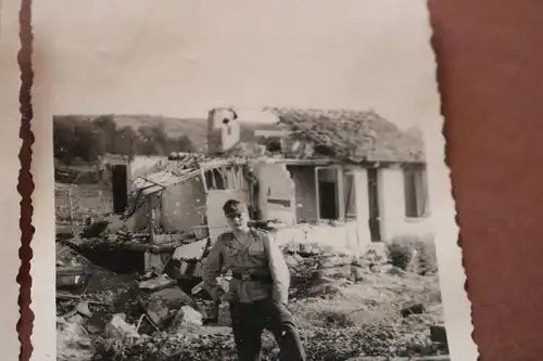 drei Fotos von einem Soldaten - Feldmütze - Ort ???