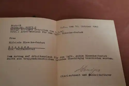 zwei alte Mitteilungen und alte Freiwilligenmeldekarte für die Wehrmacht 1940