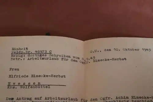 zwei alte Mitteilungen und alte Freiwilligenmeldekarte für die Wehrmacht 1940