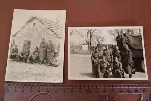 zwei tolle alte Fotos - Gruppe Soldaten in U ??????