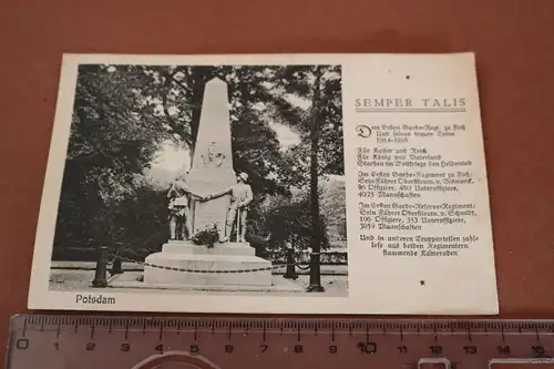 tolle alte Karte Potsdam Ehrendenkmal Semper Talis - 1. Garde.Regt.