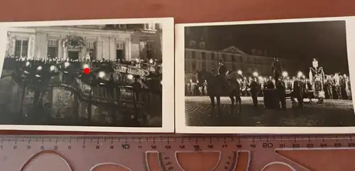 zwei alte Fotos - großer Aufmarsch - Feier Schloss Fontainebleau 21.07.1940 ?