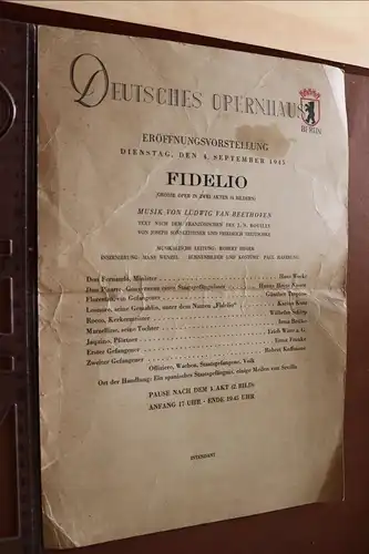 tolles altes Infoblatt Deutsches Opernhaus Berlin - Eröffnungsvorstellung 1945