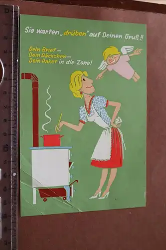 tolles altes Infoblatt über Geschenkpakete nach Mitteldeutschland / DDR