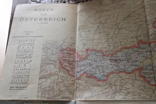 toller alter Stadtplan von Wien mit Karte Österreich 1958