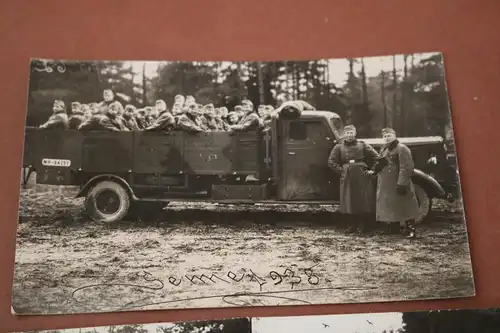 drei alte Fotos - Senne Lager 1938 - Soldaten , LKW, Übung 