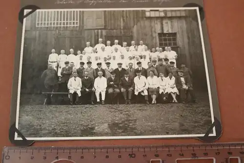 tolles altes Gruppenfoto Arbeiter u. Angestelle der Firma ??? 30er Jahre ?