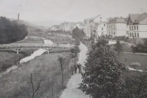 tolle alte Fotokarte Stadt  Brücken - Kaiserliches Postamt vorderes Gebäude