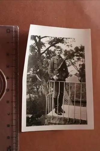 altes Foto - Portrait Soldat mit MP40 - 1944