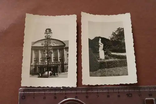 zwei kleine Fotos - Maibaum ?? und Statue Trommler Pimpf - Saalfeld Umgebung ?