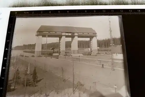 tolles altes Glasnegativ - Schleuse Kleinmachnow Spree Havel   20-30er Jahre 