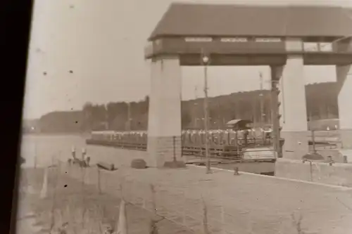 tolles altes Glasnegativ - Schleuse Kleinmachnow Spree Havel   20-30er Jahre 