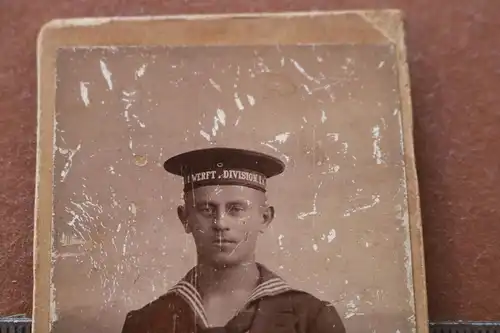 tolles altes CDV Foto - Portrait eines Matrosen  I. Werft-Div. L2 ?? Schleswig