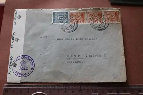 alter Briefumschlag mit britischer Zensurstempel  1947