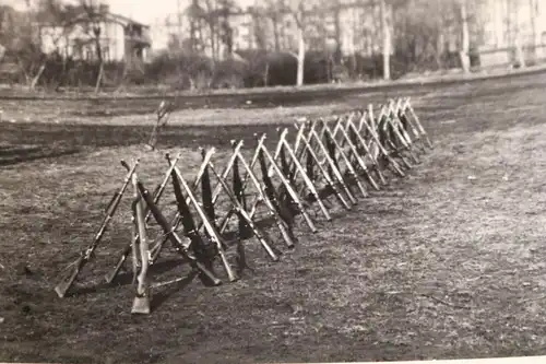 tolles altes Foto abgestellte Gewehre, Karabiner 